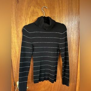 NWOT White House Black Market Striped Turtleneck Sweater. Size Small.